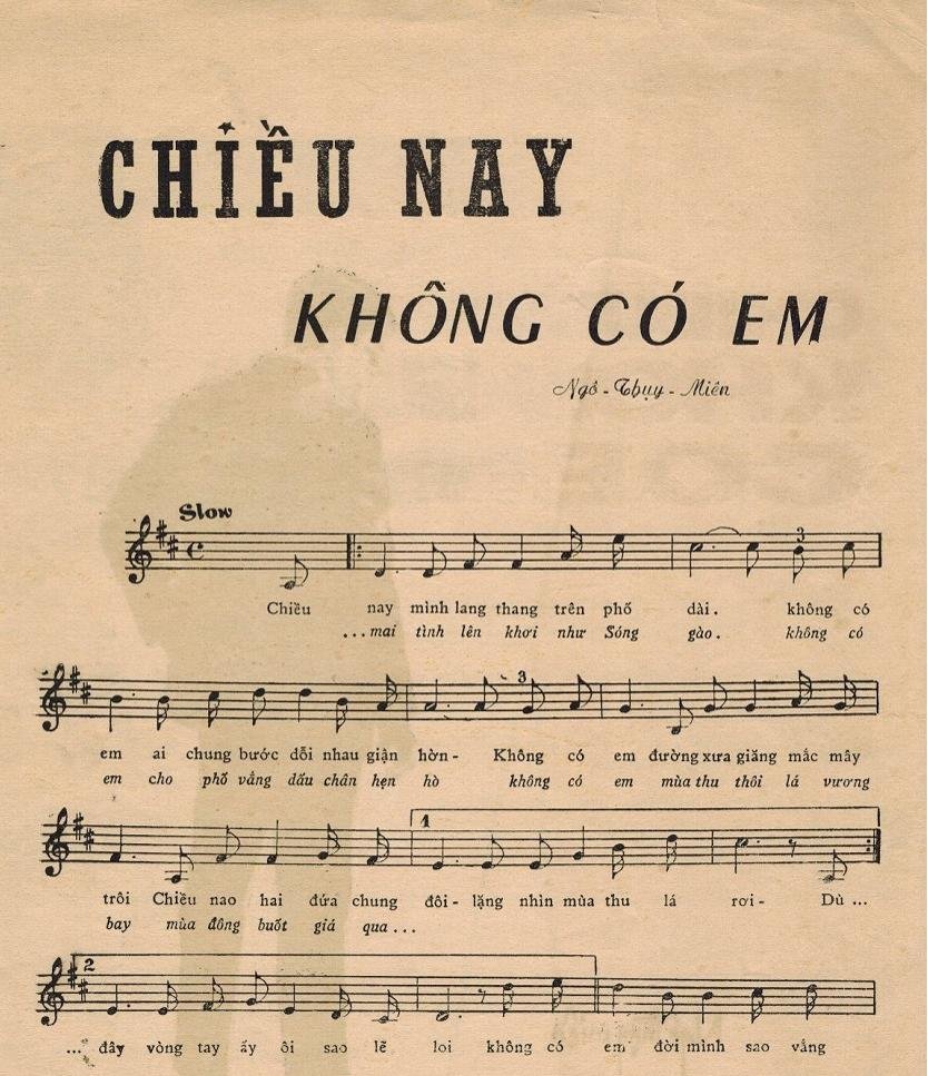 Sheet nhạc Chiều Nay Không Có Em